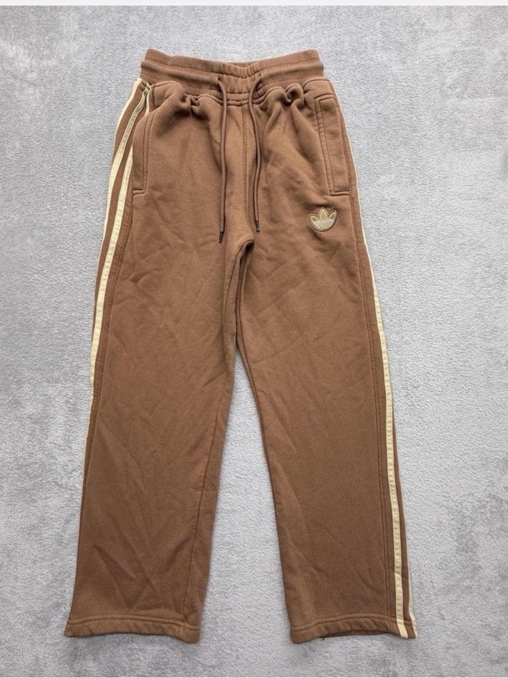 Women’s Brown Track Pants with Side Stripes